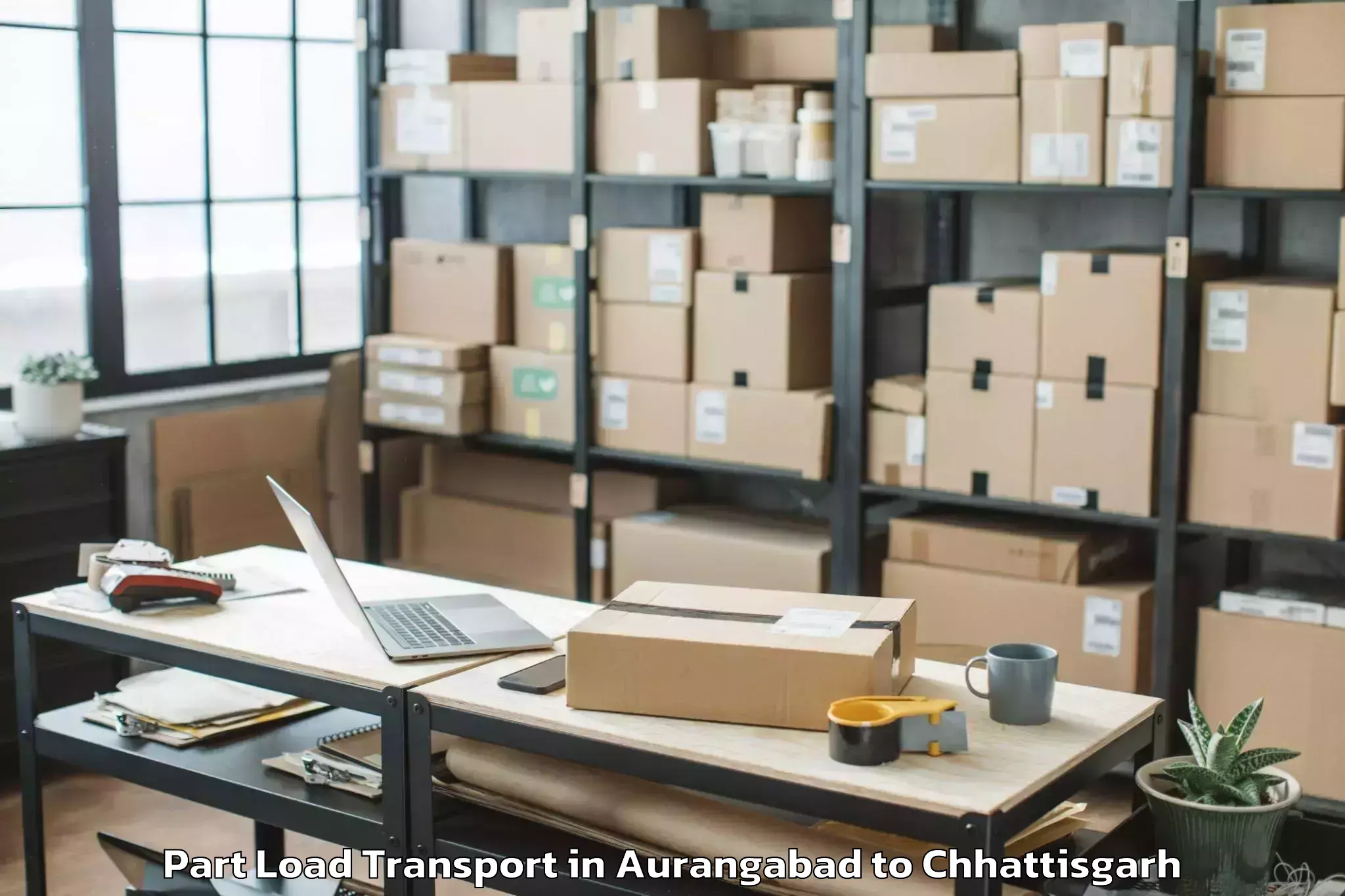 Book Aurangabad to Durg Part Load Transport Online